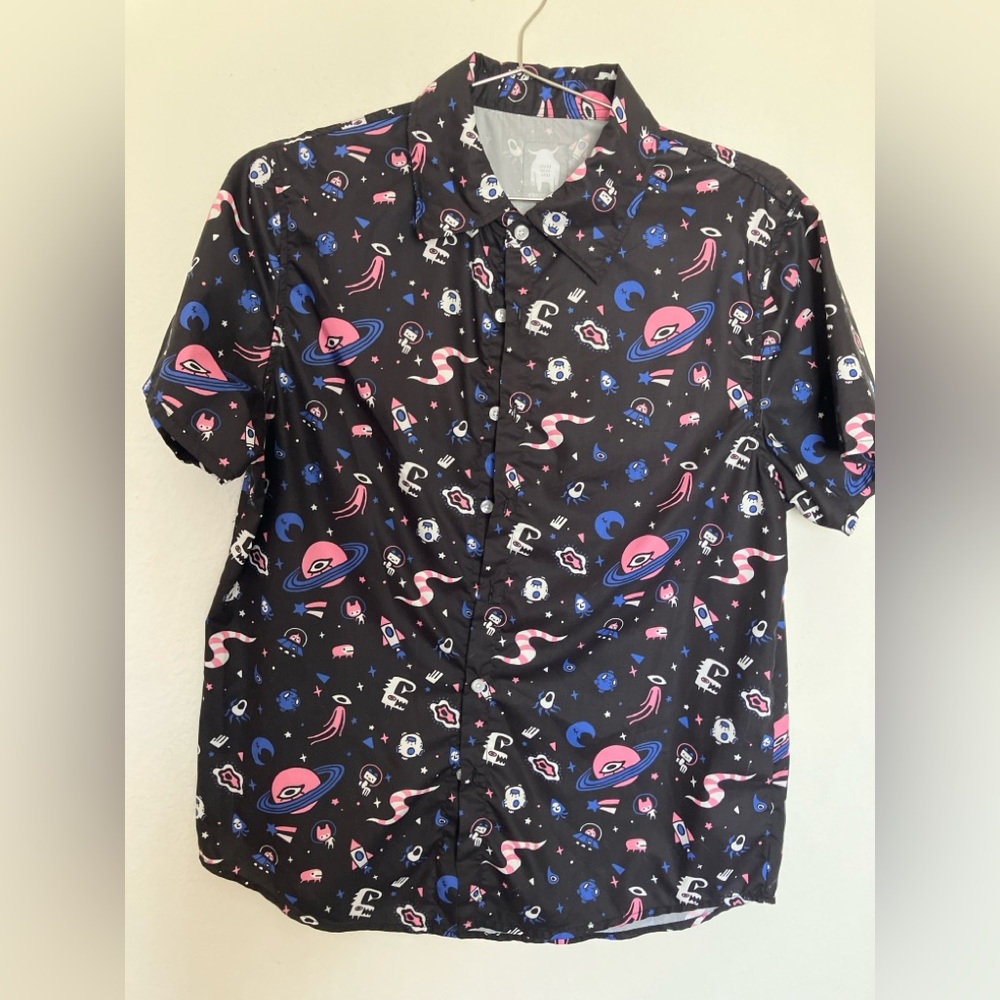 Kinwamonster Alien Print UFO Shirt Unisex M